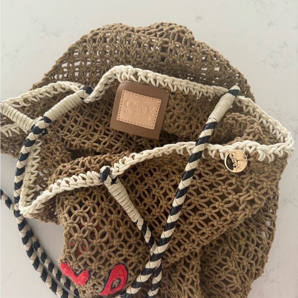 Clare V Tan and Red Woven Tote Bag - Picture 7 of 8